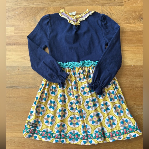 Matilda Jane. Damsel Once Upon A Time Long Sleeve Dress. Size 4. Blue/Yellow. - Picture 4 of 4